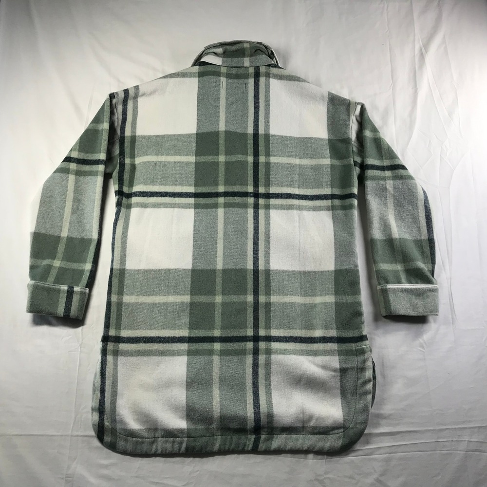Banana Republic Womens Plaid Shacket Sage Green Longline Shirt Jacket S NWT - Picture 8 of 8